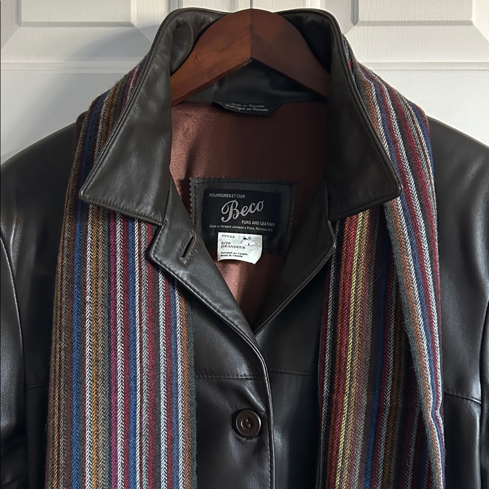 🇨🇦BECO Women's Classic Genuine Leather Coat US L